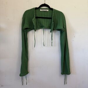 TheOpen Product Green Women's Cropped Cardigan Sweater Shrug